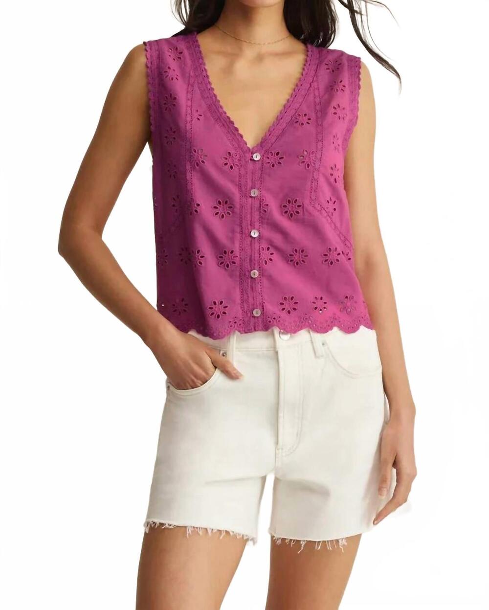 NEW Z SUPPLY darcy eyelet top in berry blush
